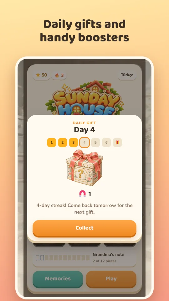 The daily gift on day four of a streak
